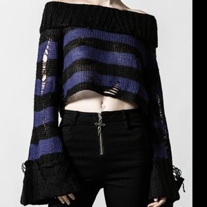 BNWT Killstar Ether Knit Sweater XXL (black/midnight)